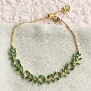 Kendra Scott Rosalie Gold Green Crystal Tennis Bracelet NEW